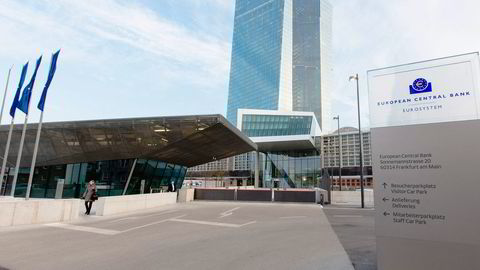 Den europeiske sentralbankens (ECB) hovedkontorer i Frankfurt. Foto: Martin Leissl/