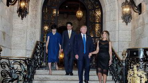 Forrige uke var Japans statsminister Shinzo Abe og hans kone Akke Abe på offisielt besøk i USA. President Donald Trump og førstedame Melania Trump var vertskap.