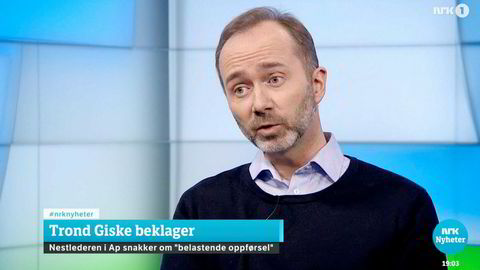– Beklager at jeg har opptrådt på en måte som enkeltmennesker har opplevd som upassende, sa Trond Giske på NRK Dagsrevyen. Han beklager opplevelsen, ikke handlingen – og beklagelsen blir stående fri for anger.
