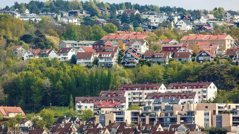 Kredittsjef Endre Jo Reite i Sparebank 1 SMN har merket et tydelig stemningsskifte der sulten etter små leiligheter har minket. Bildet viser leilighetsbygg i Ekebergåsen i Oslo.