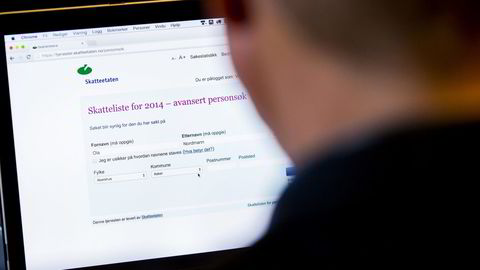 Skattelistene for 2015 blir publisert fire timer tidligere enn planlagt. Foto: Vegard Wivestad Grøtt/