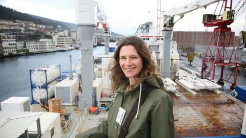 Rederisjef i Rieber Shipping, Irene Waage Basili. Foto: Erlend 
                  Haukeland