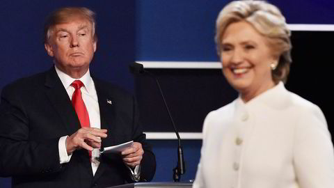 Natt til torsdag kjempet Donald Trump mot Hillary Clinton i den tredje og siste tv-debatten før presidentvalget i november. Foto:  Paul J. Richards/AFP/NTB Scanpix