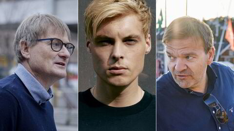 Inge Berg (t.v.) og Gustav Magnar Witzøe (i midten) økte sine skattemessige formuer i 2023, mens den falt for Roger Hofseth (t.h.)