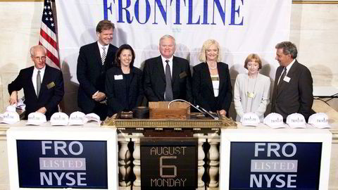 PÅ BØRS I. Skipsingeniøren Trøim har jobbet med aksjer hele sin karriere. Det er Trøim som står bak rekken av børsnoteringer av Fredriksen-selskapene. Her fra Frontlines børsnotering på New York-børsen i 2001.