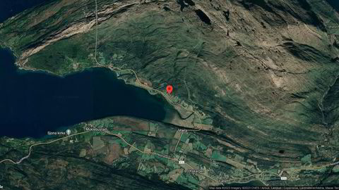 Området rundt Flostrandveien 120, Rana, Nordland