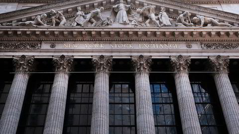 New York Stock Exchange (NYSE) på Wall street i USA. Foto: Spencer Platt/Getty Images/