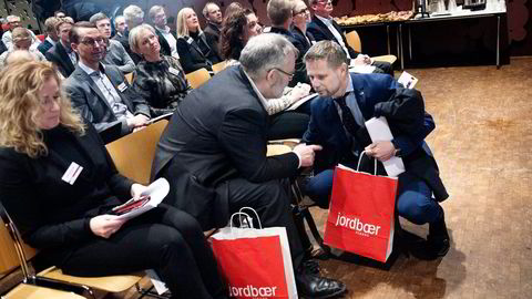 Helseminister Bent Høie (til høyre) deltok onsdag på konferansen «Helse og Fremtid», i regi av Novartis og Legemiddelforeningen. Foto: Elin Høyland