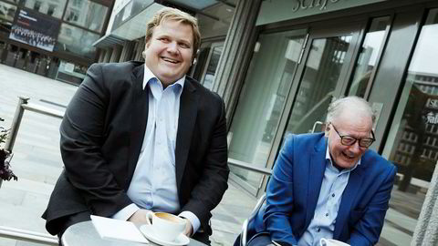 – Vi er veldig godt fornøyd med veksten, sier Lars Ryen Mill, administrerende direktør i Chili Mobil (til venstre). Ved hans side, selskapets styreleder og hovedaksjonær Egil Skibenes.