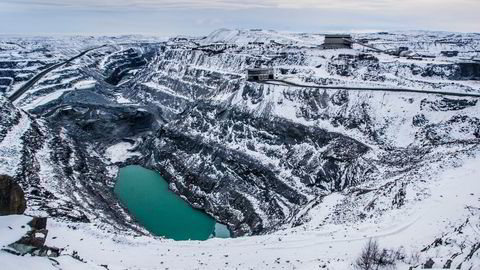 Flere millioner tonn gråberg må fjernes for å avdekke jernmalmen i Bjørnevatn dagbrudd i Sydvaranger Gruve ved Kirkenes