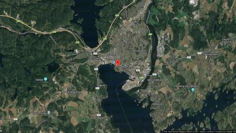 Området rundt Kirkestredet 12, Larvik, Telemark og Vestfold