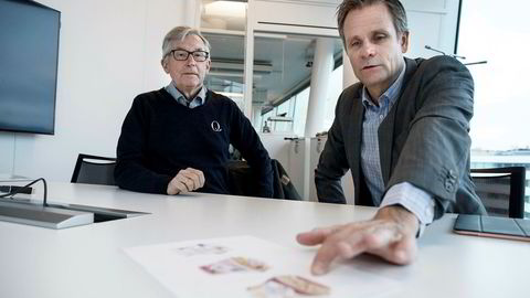Q-meieriene hevder Tine gjentatte ganger kopierer deres produkter. Her er Q-sjef Bent Myrdahl og styreleder Karl Johan Ingvaldsen med yoghurtene det nå strides om.