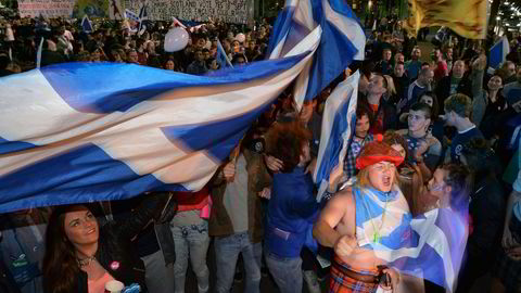 STERKE FØLELSER. Tilhengere av skotsk uavhengighet på en valgvake i Glasgow etter at nei-resultatet ble klart. Foto: Mark Runnacles/