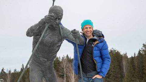 Ole Einar Bjørndalen er tidenes mestvinnende skiskytter i verden. Her sammen med statuen av seg selv.
