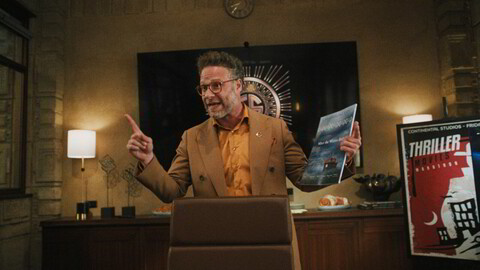«The Studio»-sjef. Skuespiller og serieskaper Seth Rogen som filmstudioleder Matt Remnick. Over ti episoder på Apple TV+ forsøker Rogen å komme til bunns i Hollywoods pågående krise.