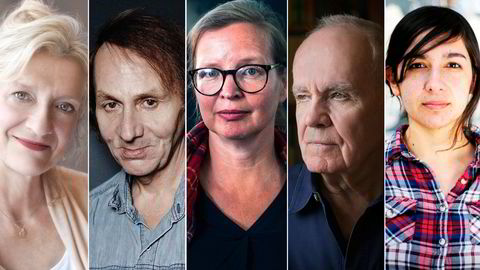 Elizabeth Strout (fra venstre), Michel Houellebecq, Jenny Erpenbeck, Cormac McCarthy og Fernanda Melchor utgjør de internasjonale toppene i bokåret 2022.