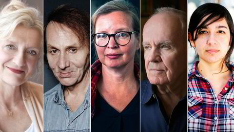 Elizabeth Strout (fra venstre), Michel Houellebecq, Jenny Erpenbeck, Cormac McCarthy og Fernanda Melchor utgjør de internasjonale toppene i bokåret 2022.