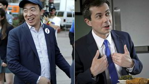 Pete Buttigieg (til høyre) eller Andrew Yang kan bli Demokratenes presidentkandidat. Begge har allerede gitt ut bøker der de staker ut politiske visjoner.