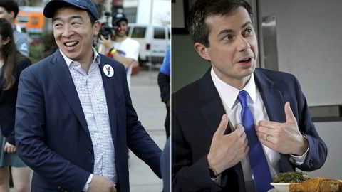 Pete Buttigieg (til høyre) eller Andrew Yang kan bli Demokratenes presidentkandidat. Begge har allerede gitt ut bøker der de staker ut politiske visjoner.