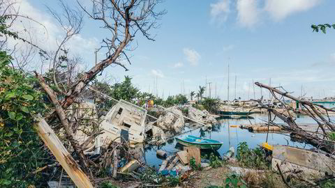 Herjet. Yachtklubben ved Nanny Cay ser fortsatt ut som en slagmark, syv måneder etter at orkanen Irma slo inn over Tortola