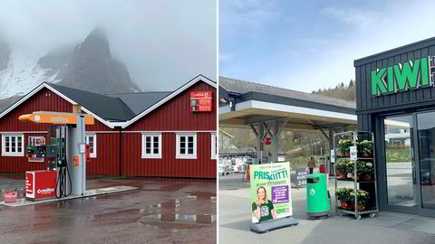 Begge har bensinpumpe på utsiden, men bare butikken til høyre får selge øl. Kiwi-butikken til høyre i Aurdal i Valdres blir ansett som butikk. Reine kiosk i Lofoten, som i hovedsak selger dagligvarer, er så langt ansett som kiosk.