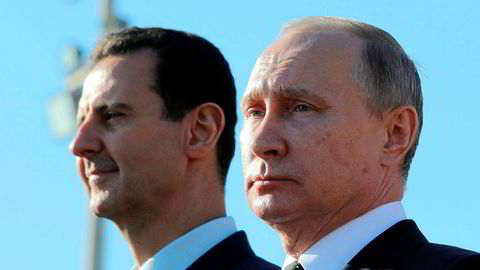 Den krypterte Telegram-appen brukes av blant andre Syrias president Bashar al-Assad (til venstre), som er nær alliert av Russlands president Vladimir Putin. Foto: AP / NTB scanpix