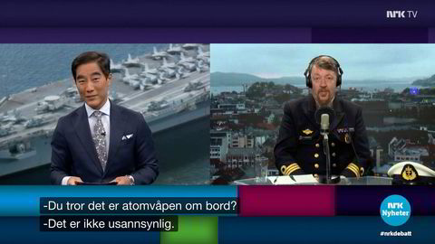 orlogskaptein Tor Ivar Strømmen og Fredrik Solvang på NRK Debatten