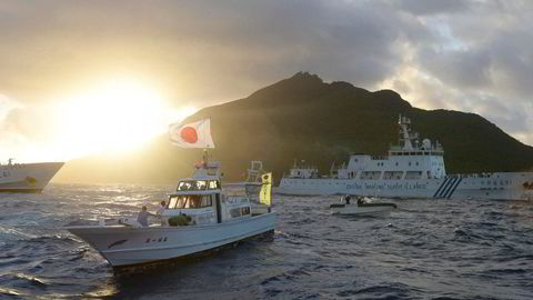 Russlands aggresjon mot Ukraina har vekket bekymringer knyttet til muligheten for en «spillover»-effekt i Asia, skriver Kristin Grostad. Bildet: Kinesisk marine møter japans kystvakt nær de omstridte Senkaku-øyene i 2013.