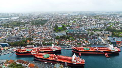 Tre av Teekays tankership «Scott Spirit», «Peary Spirit» og «Nansen Spirit» var samlet i Stavanger havn i 2015. Nå skal selskapet bygge en ny generasjon mer miljøvennlige skip og søker finansiering til dette.