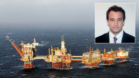 Aker BP blir etter kjøpet av Hess i Norge eneeier av Valhall-feltet sør i Nordsjøen. Innfelt er analytiker Tom Erik Kristiansen i Pareto Securities.