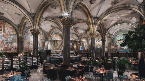 Al fresco. Restauranten i Bergen Børs Hotel er dekorert med freskomalerier fra gulv til tak.