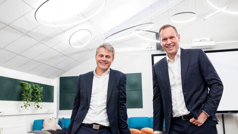 Andreas Vik (til venstre) og Knut Grotli jobbet sammen i revisjonsbransjen. For fem år siden la de en plan om å samle mindre regnskapsbyrå i Aider som i år omsetter for 1,5 milliarder kroner.