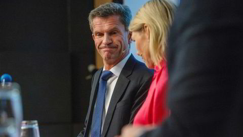 Ottar Ertzeid (til venstre) var leder for meglerhuset DNB Markets gjennom 17 år og finansdirektør i to frem til oktober 2021. Her med DNB-sjef Kjerstin Braathen under en resultatfremleggelse i 2020.