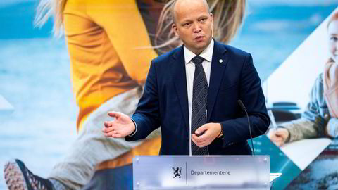 Finansminister Trygve Slagsvold Vedum (Sp) da han presenterte statsbudsjettet for 2024 i fjor høst.