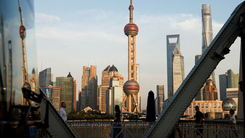 Den kinesiske finansbyen Shanghai har spilt en nøkkelrolle i moderniseringen av Kina, med massive investeringer i eiendom og moderne infrastruktur. Her med utsikt mot finansdistriktet Pudong.