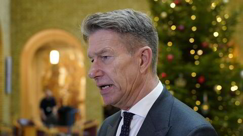 Energiminister Terje Aasland på Stortinget i forbindelse med de høye strømprisene.