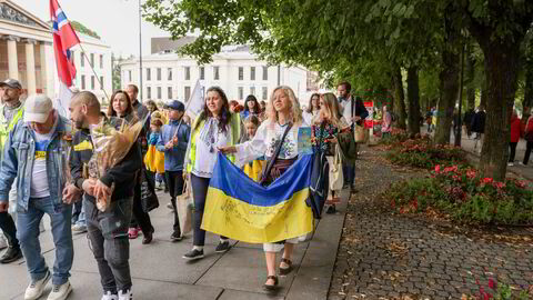 Fra markeringen av Ukrainas uavhengighetsdag i Spikersuppa i Oslo tidligere i år.