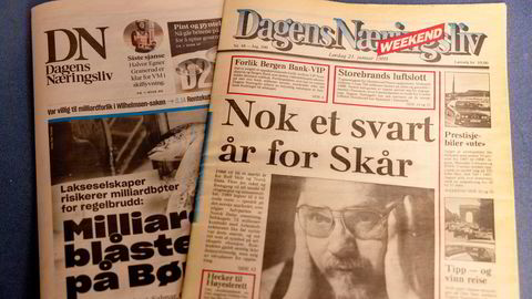 Den første utgaven av DN på rosa papir kom i 1989. Fredagens utgave var den siste rosa. Heretter trykkes DN på hvitt papir både hverdager og lørdager.