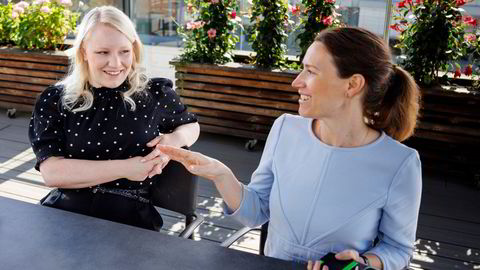 Amanda Sundström, vikarierende sjefstrateg i SEB (til venstre), og makrostrateg Marthe Eide.