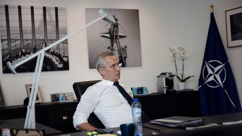 Natos generalsekretær Jens Stoltenberg på sitt hovedkvarter i Brussel.