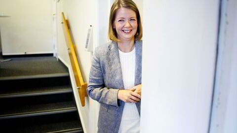 Ida Wolden Bache la frem rentebeslutningen hos Sparebanken Sør i Arendal torsdag.