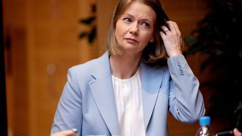 Norges Bank legger frem utlånsundersøkelsen for første kvartal. Her er sentralbanksjef Ida Wolden Bache.