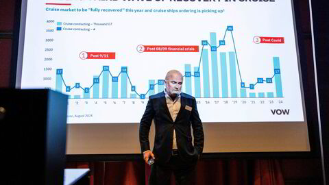 Vow-sjef Henrik Badin på Paretos energikonferanse tidligere i høst.