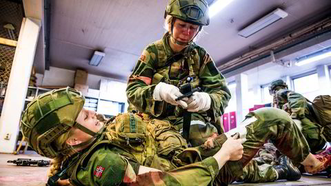 Sanitetsbataljonen sitt nivå 3 kurs for vernepliktige soldater som har lyst til å jobbe som medic i førstegangstjenesten.