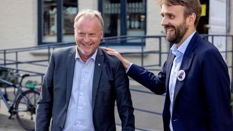 Raymond Johansen (til venstre) og Jan Christian Vestre ber flere rike investere i Oslo, men vil ikke love dem lavere skatter i retur.