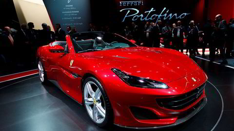 Til tross for kraftig økte levekostnader det siste året virker ikke Ferraris kunder nevneverdig rammet. Avbildet er en Ferrari Portofino i Frankfurt i 2017.