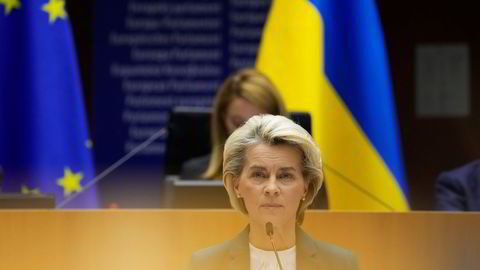 President i Europakommisjonen, Ursula von der Leyen, holdt tale om Ukraina i Europaparlamentet 1. mars.