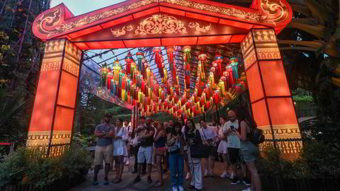 Singapore har for første gang overtatt som verdens økonomi med mest frihet. Her fra feiringen av Mid-Autumn Festival ved Gardens by the Bay i Singapore denne uken.