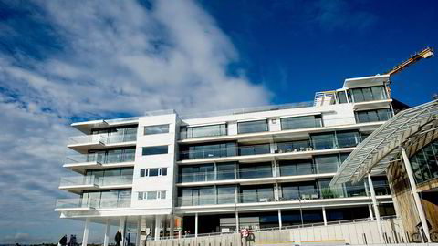 Leiligheten ligger i fjerde etasje i Kavringen Brygge 6 på Tjuvholmen i Oslo.