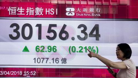 Hang Seng-indeksen ved Hongkong-børsen, en av de største og viktigste børsene i verden, nådde en topp på over 31.000 i 2018. Nå er den nesten halvert.